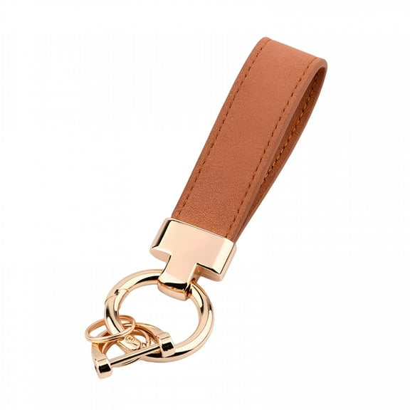 DESIGNICE Faux Leather Keychain, Luxury Car Key Chain with Wristlet Strap, Portable Key Ring for Men and Women
