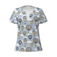 thumbnail image 3 of Naloa Balloon Vintage Print T-Shirts Short Sleeve V Neck Tees for Women Fashion Tops Trendy Lightweight Soft Casual Summer Outfits Clothes, 3 of 5