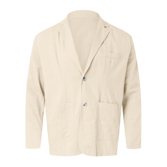 Mode Hommes Loisirs Léger et Couleur Unie Poches Revers Boutons Costumes et Hauts