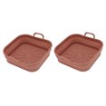 thumbnail image 3 of Nonstick Silicone Pot Fryer Liners, 2 PCS Fryer Silicone Basket With Handle For Crispy, Less Oily Food, High Temp, 3 of 8