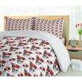 thumbnail image 5 of Ambesonne Rose Duvet Cover Set, Watercolor Gothic, Calking, Vermilion Black Green, 5 of 6
