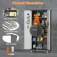 thumbnail image 3 of SUPEER 72-Inch 4-Shelf Metal Garage Cabinet with Pegboards, Wheels, and Accessories, Assembly Required, 3 of 4