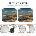 thumbnail image 5 of KLL Deserted Classic Car Landscape Windshield Sun Shade 2-Piece Foldable Car Front Window Sunshade for Most Sedans SUV Truck- Medium, 5 of 5