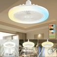 thumbnail image 3 of Socket ceiling fan with 3 color temperature screw in light, thin enclosed dimmable fan with remote control, 10 inch small adjustable white E27 LED ceiling light, 3 of 10