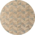 thumbnail image 1 of Ahgly Company Machine Washable Indoor Round Abstract Tiger Orange Brown Area Rugs, 8' Round, 1 of 7