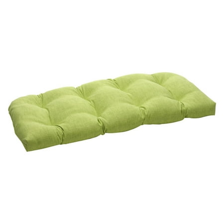 Pillow Perfect Outdoor/ Indoor Baja Lime Green Wicker Loveseat Cushion