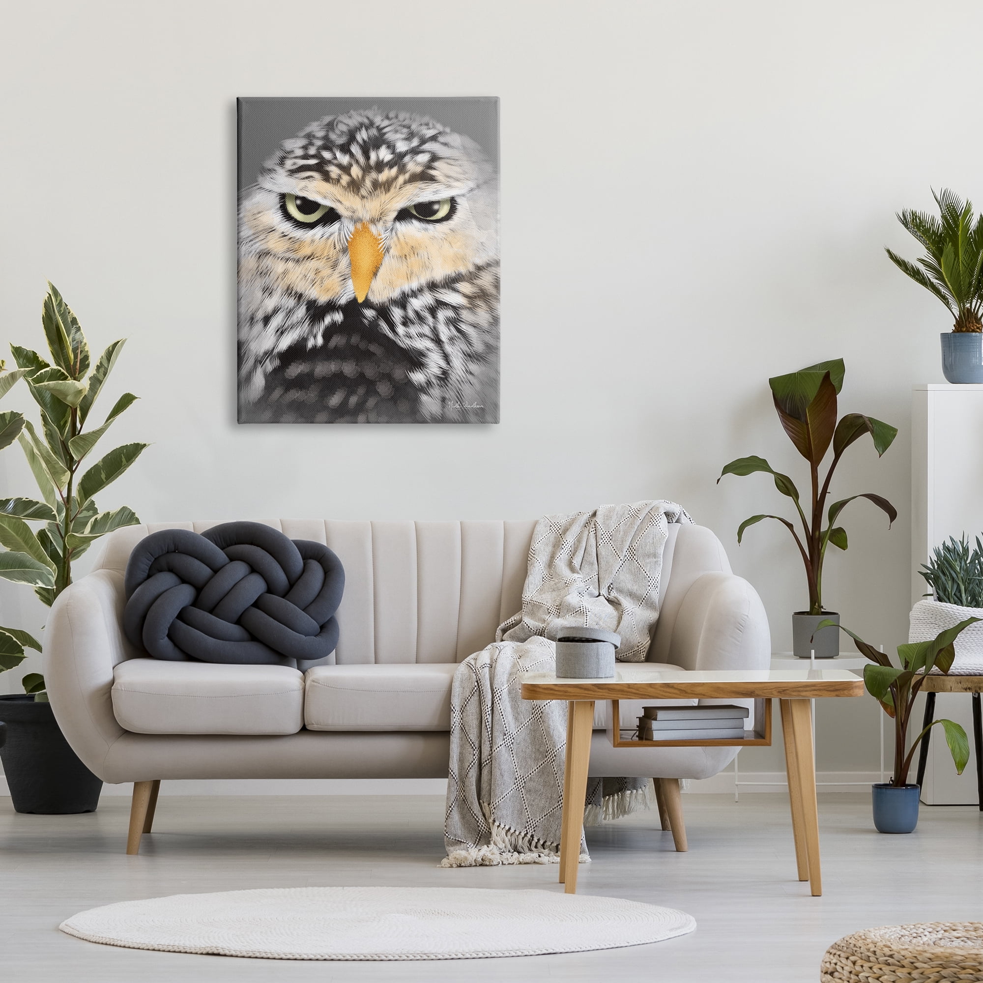 Stupell Industries Owl Wildlife Portrait Animals & Insects Painting Gallery Wrapped Canvas Print Wall Art, 30 x 40