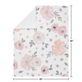 thumbnail image 2 of Sweet Jojo Designs Watercolor Floral Pink and Grey Baby Security Blanket, 2 of 5