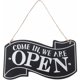thumbnail image 1 of Two-sided open and closed wooden sign with rope for hanging vintage sign (black), 1 of 5