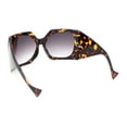 thumbnail image 4 of Womens XL Oversized Rectangular Thick Arm Wrap Around Plastic Sunglasses Tortoise - Smoke, 4 of 4