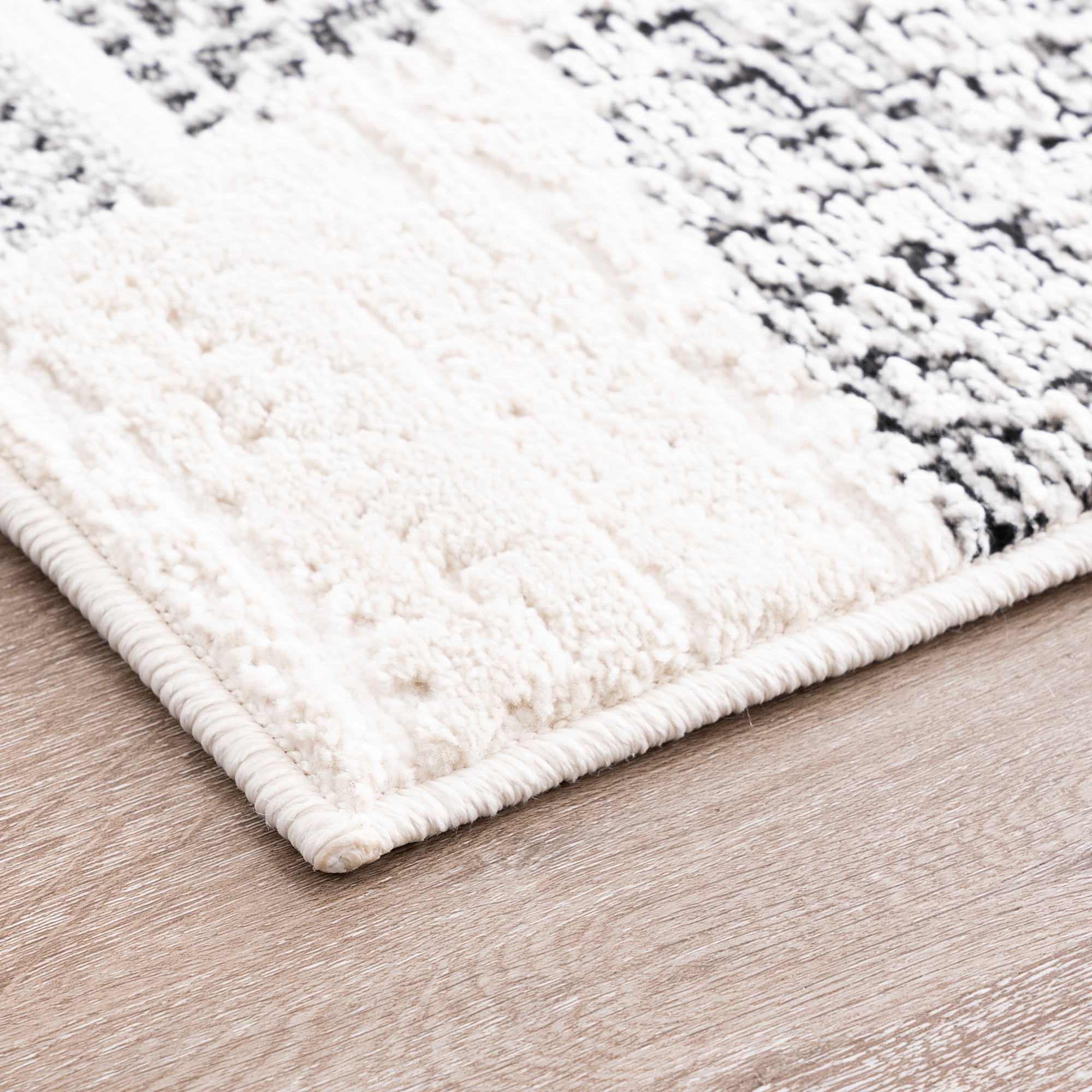 Alpha Contemporary 2' x 7' Gray and Beige Polyester Indoor Area Rug