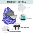 thumbnail image 4 of Blue Wavy Checkered Pattern Backpack for School, Cute School Bag with Adjustable Shoulder Straps and Padded Back, 13.4"x11"x4.7", 4 of 5