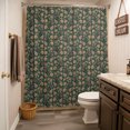 thumbnail image 3 of Green Botanical Shower Curtain - Water Repellent Fabric Shower Curtains Washable, Antique Aesthetic Floral Blossom Decorative Polyester Cloth Bathroom Curtains Modern Bath Decor 36"x72", 3 of 8
