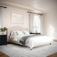 thumbnail image 5 of Martha Stewart Amelia Queen Upholstered Platform Bed with Curved Headboard and Cushioned Siderails, Wood Slat Foundation with No Box Spring Needed, Beige, 5 of 11