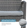 thumbnail image 3 of Orange-Casual 3 Piece Outdoor Modern Bistro Set, Wicker Conversation Set, Patio Rattan Chair Set, Patio Furniture Set with Coffee Table, Garden (Grey), 3 of 6
