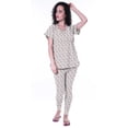 thumbnail image 2 of Moomaya Womens PrintedNightwearSet Pyjama Cotton Jersey Sleepwear 2 Pcs Nightdresses, 2 of 6