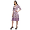 thumbnail image 4 of Moomaya Cotton Ladies Printed Midi Evening Casual Dress With Lace Summer Wear, 4 of 6