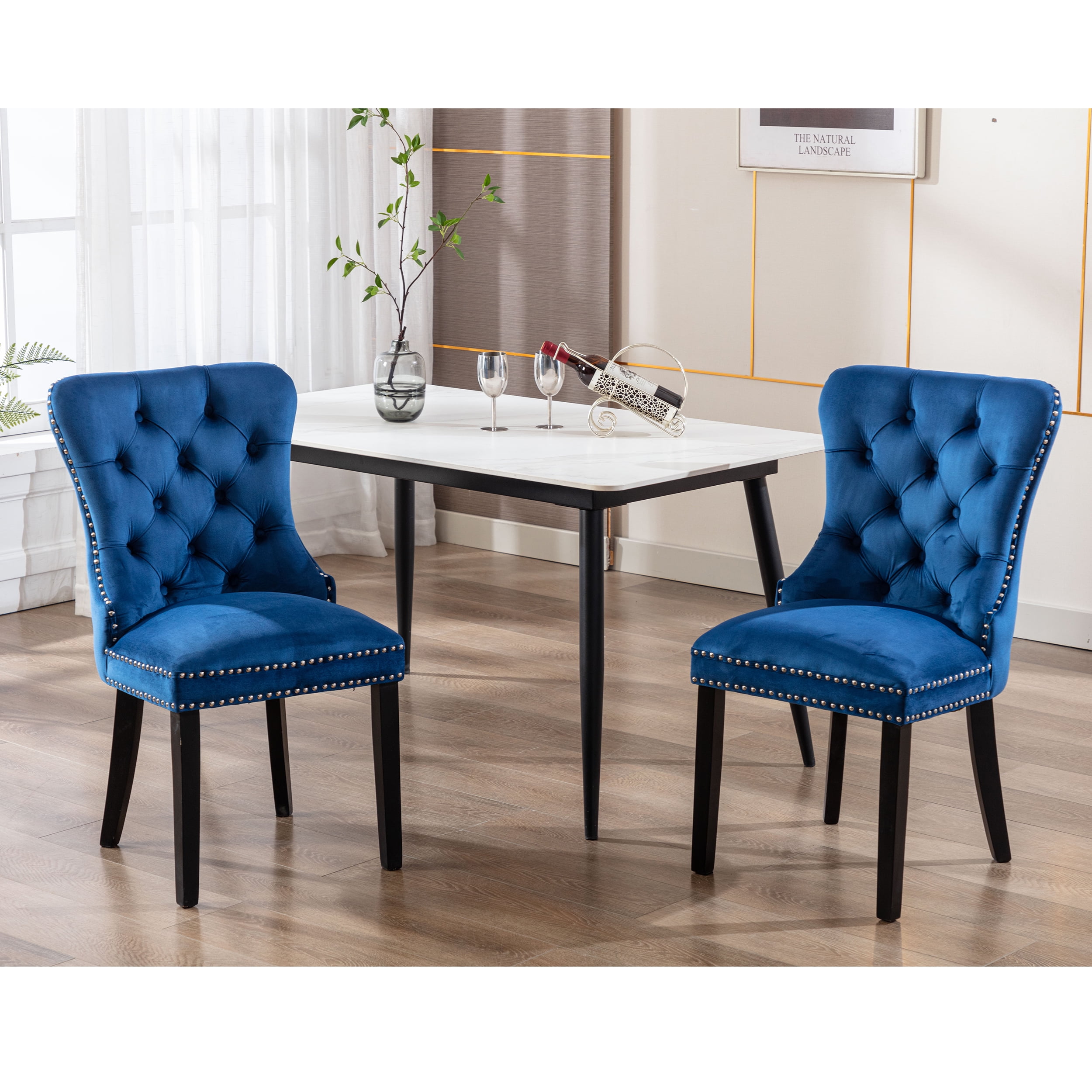CoSoTower Mid Century Dining Chairs Set Of 2 With Tufted High Back