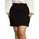 thumbnail image 1 of Falda de mujer de talla grande Agnes Orinda, falda corta ajustada de ante sintético de cintura alta 4X negra, 1 of 6