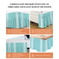 thumbnail image 6 of Aqua Striped Wrap Around Bed Skirts for King Bed 16" Drop,Bed Skirt with Adjustable Elastic Belt Dust Ruffle Bed Valance for Bedroom Hotel Luxurious White Stripes Modern Abstract Art Bed Frame Cover, 6 of 7