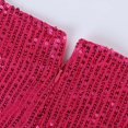 thumbnail image 6 of CIENVNSTG Women's Elastic High Waist Sequins Bottoms Straight Leg Glitter Sparkly Shorts for Fashion Party Occasions And Holiday Ceremony Dressing Hot Pink Hot Pink L, 6 of 6