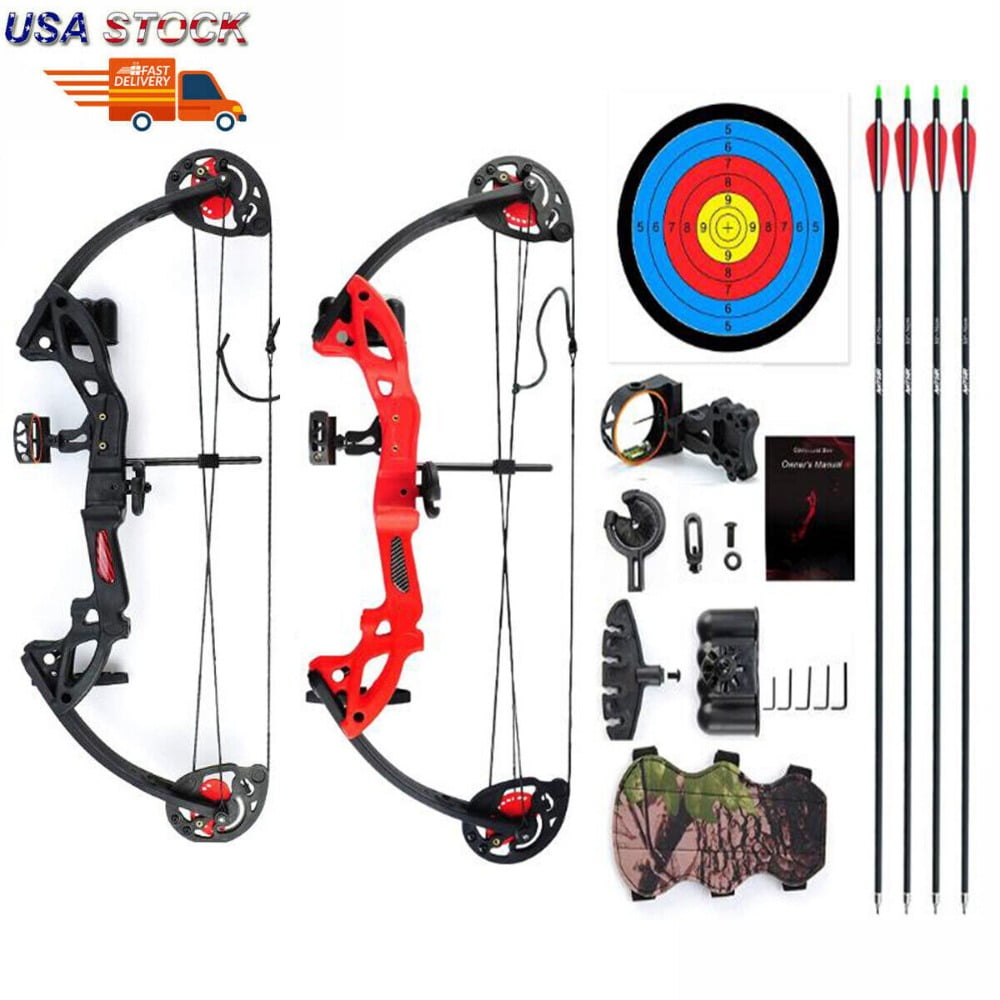 Cocobaby Teens Compound Right Hand Bow Kit W/30"Archery Arrow Target Hunting Set 15-29lbs