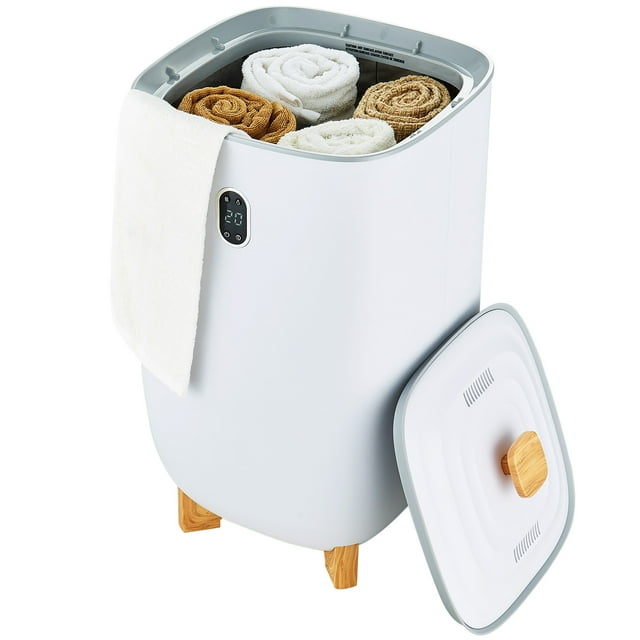 KFFKFF 35L Towel Heater, Towel Heating Bucket with Drying Cycles (2-5h), Timed Heating Settings 20/40/60/90 Min Auto Power Off, LED Display, Premium Oversized Towel Heater for Restroom, Spa