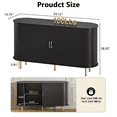 thumbnail image 6 of Waleaf 55" Sideboard Buffet Cabinet with Tambour Sliding Doors, Mid-Century Modern Fluted Console Table for Coffee Bar & Dining Room, 6 of 7