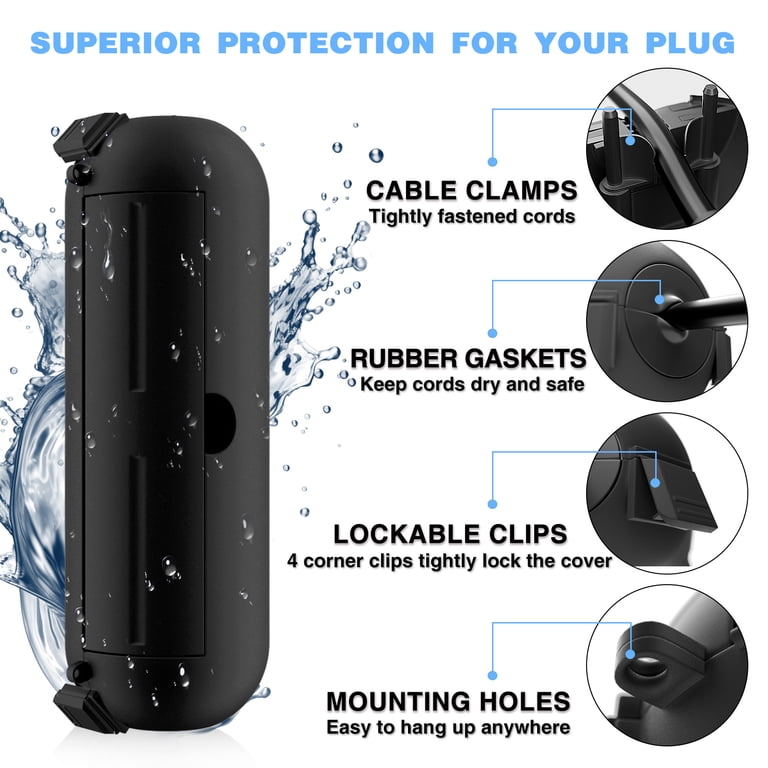 Restmo IP44 Weatherproof Extension Cord Safety Cover, 4-Pack photo 4