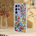 thumbnail image 5 of Compatible with Samsung Galaxy S25 Ultra Case Clear with Flower Design, Cute Soft Silicone TPU Floral Aesthetic Women Girls Transparent Protective Shockproof Anti-Scratch Anti-Yellow Phone Cover, D, 5 of 7