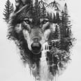 thumbnail image 6 of WYYP Round Tablecloth 100% Polyester Fiber Waterproof - The Hungry Appearance of the Wolf Searching for Food, the Fierce Hunter White, 6 of 8
