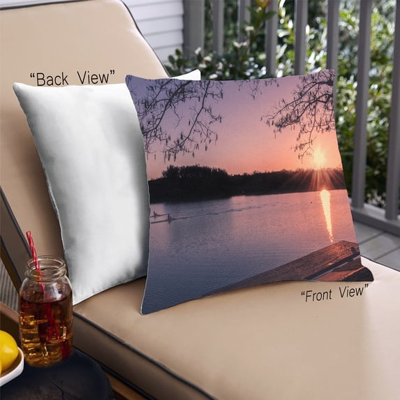 Ahgly Company Sports Rowing Outdoor Throw Pillow, 18 inch by 18 inch