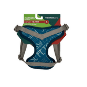 Vibrant Life Dog Harness, Blue Words, (Small)