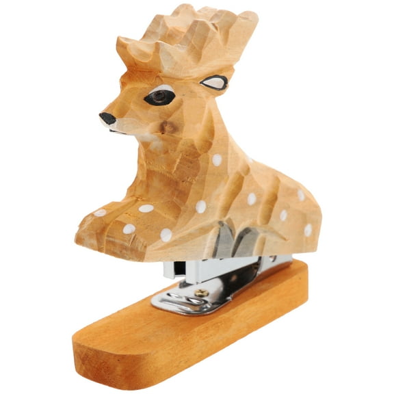 Animal Stapler Art Eye-catching Remover Desk Staples Office Supplies Funny Gift Accessories Manual Metal Wood Student