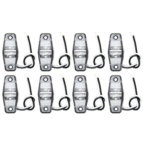CCIYU 8pcs 2 Diode Amber Universal LED Fender Marker Lamp Kits Clear Lens Waterproof Trailer Automotive Boat Side Marker Lights