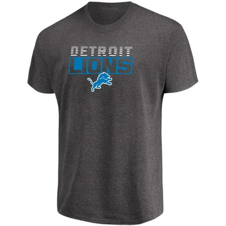 Detroit Lions Night Light - Men's Majestic Heathered Charcoal Detroit Lions Come Into Play T-Shirt