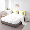 thumbnail image 3 of Erosebridal Lemon Fruit Bedding Sets Queen Size, Yellow Comforter Sets with Sheets, Cartoon Bow Decor, Reversible 7 Pieces, 3 of 5