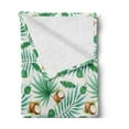 thumbnail image 2 of Watercolor Soft Flannel Fleece Blanket, Coconut Fruit Exotic Nature Palm Tree Leaves Aloha Hawaii Polynesian Food, Cozy Plush for Indoor and Outdoor Use, 70" x 90", Green Pale Brown, by Ambesonne, 2 of 5
