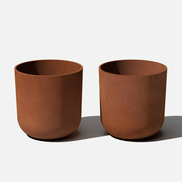 Veradek Patina Series Kona Plastic-Steel Planter - (15 inch, 2 Pack)