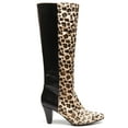 thumbnail image 2 of Ferwind Women's Tall Boots Leopard Texture Animal Print Faux Fur Upper Adult Black/Leopard 11, 2 of 8