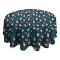 thumbnail image 4 of Dark Blue Christmas Gnome and Gift Pattern Round Tablecloth 60"x60",Wrinkle Wipeable Table Cloth for Kitchen Dining Room Picnic Patio Party, 4 of 6