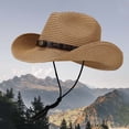 thumbnail image 2 of Summer Panama Straw Sun Hat for Women Men Outdoor Beach Holiday Casual Shade Wide Brim Lightweight Breathable Comfortable, 2 of 8