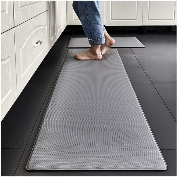 Cushioned Anti Fatigue Support Kitchen Rugs, Eco-Friendly Spill Protection Comfort Standing Mat, Non Skid Waterproof For Kitchen Doorways Indoors Outdoors, Gray, 45 X 75Cm