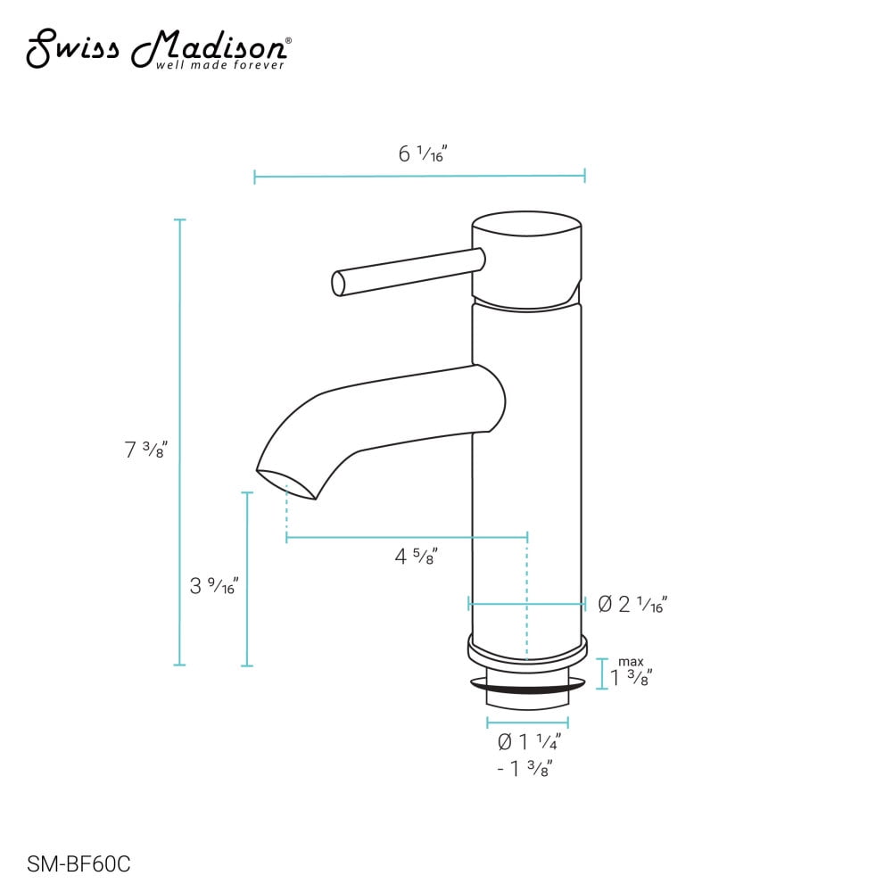 Ivy Single Hole, Single-Handle, Bathroom Faucet in Chrome