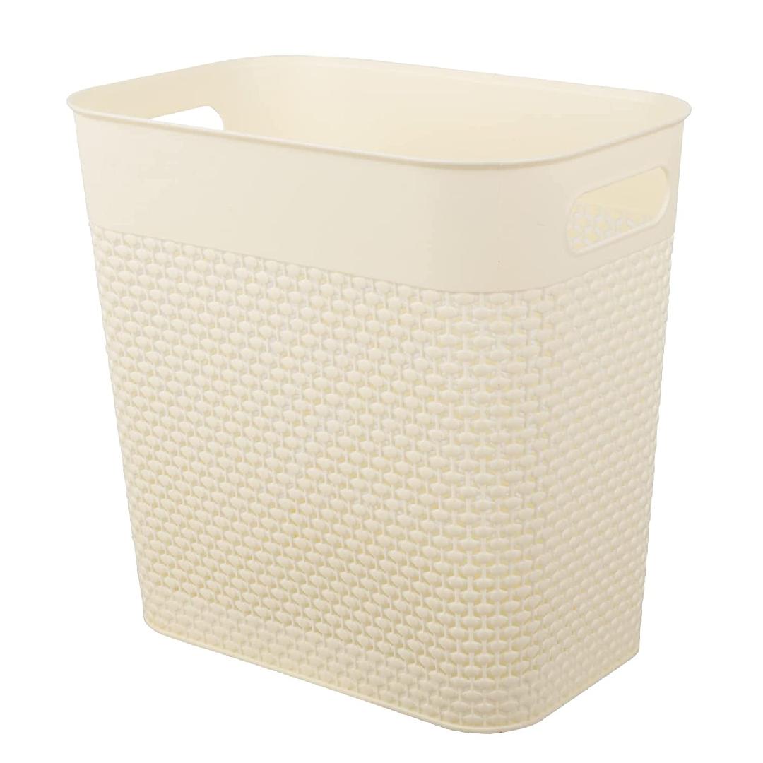 Plastic Trash Can Wastebasket, Garbage Container Basket for Bathrooms