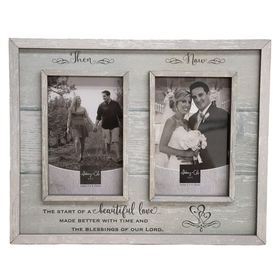 Abbey Gift Then & Now Anniversary Wood Frame, 12" x 9.5", Multicolor