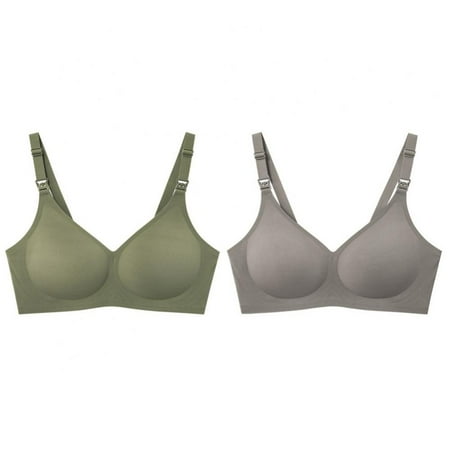 

Sleeping Bras for Nursing Women Large Bust - Breastfeeding Seamless Ultra Comfort Maternity Smooth Wireless Pregnancy Sleeping Bralette Bra(2-Packs)
