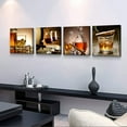thumbnail image 3 of kitchen Wall Decor Canvas Art Still life wine glass Wall Art Decor Ready to Hang for Home Decoration bedroom dining room pub wall mural Artwork 12" x 12" 4 Pieces Framed Canvas posters Prints Painting, 3 of 6