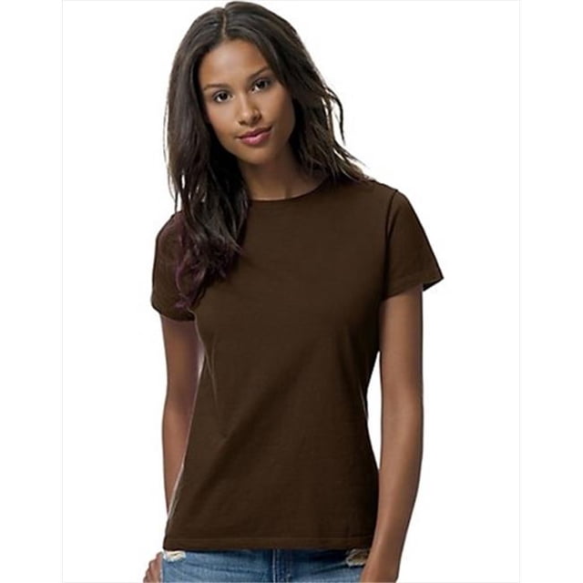 Hanes SL04 T-Shirt Nano-T pour Femmes Taille Small, Brun Chocolat Foncé