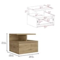 thumbnail image 3 of Adele Floating Nightstand Engineered Wood Beige, 3 of 5